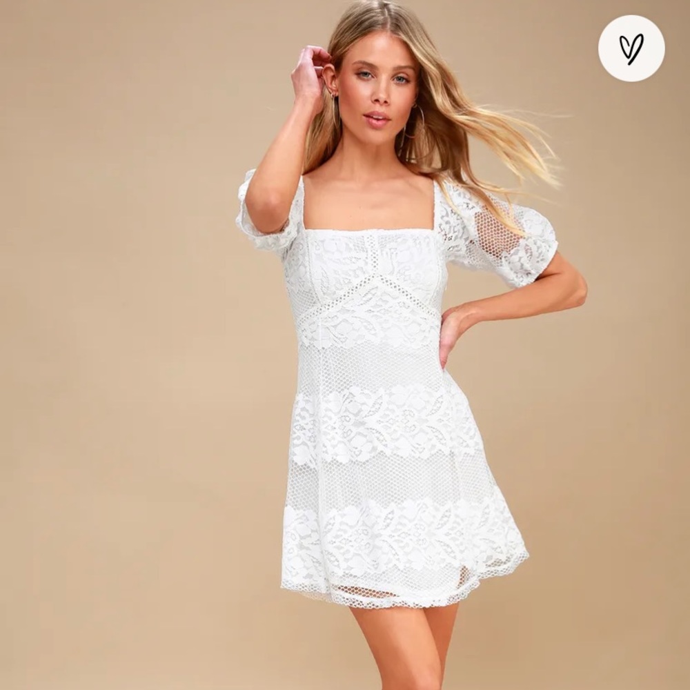 Free People Be Your Baby White Lace Babydoll Dress